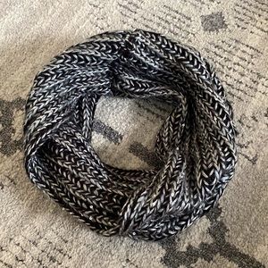 Black and Silver Short Length Infinity Scarf